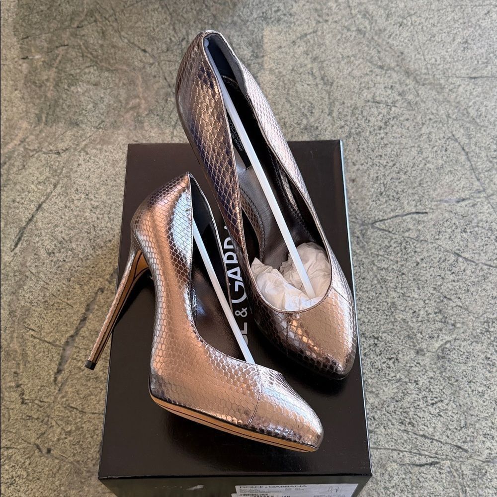 Prada Shimmering Silver Heels
